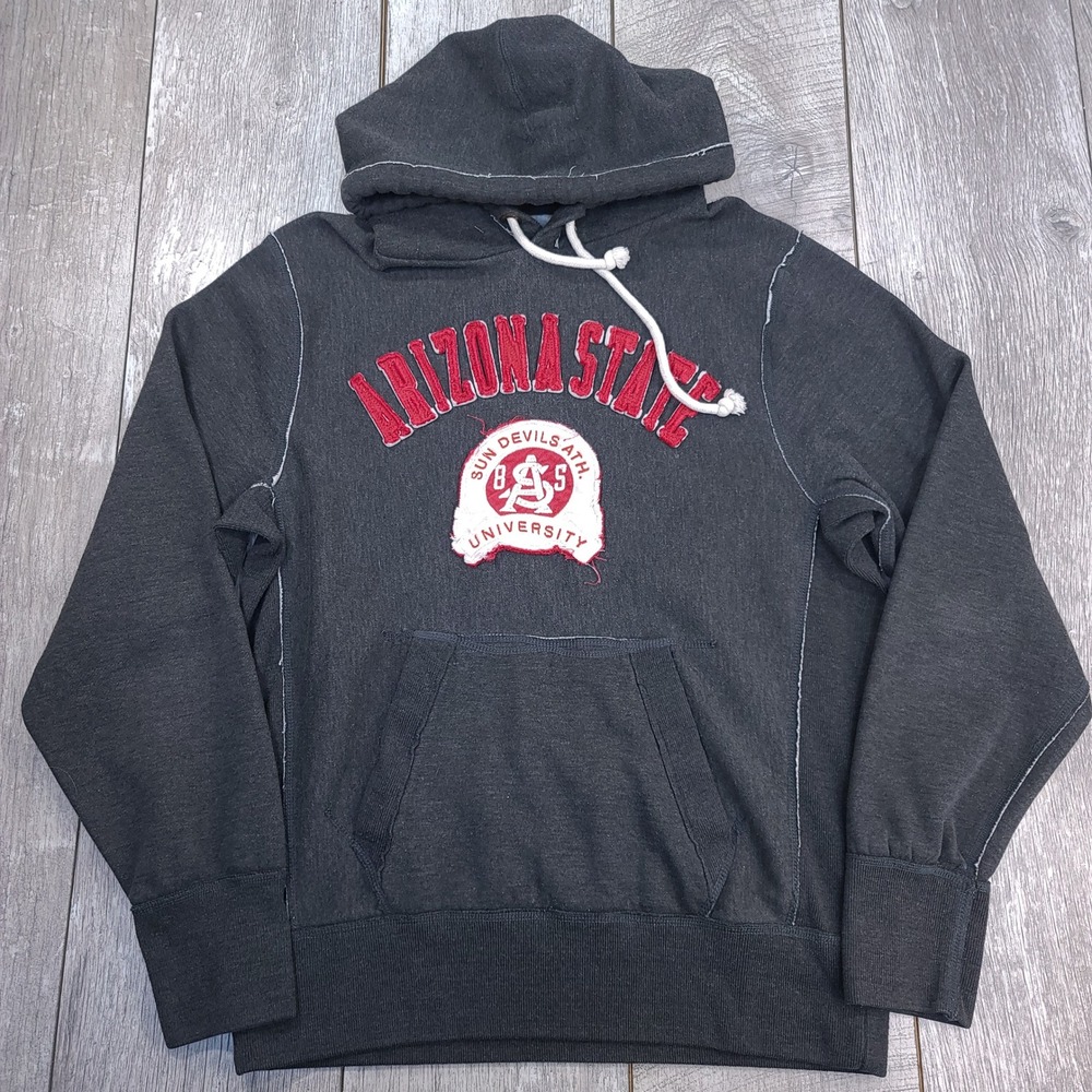 Campus Crew Hoodie Men M Gray Arizona State Sun Devils University Sweatshirt